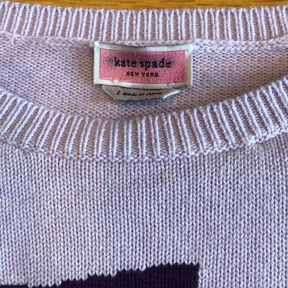 NWOT kate spade lavender sweater with roller skate motif - Picture 9 of 9